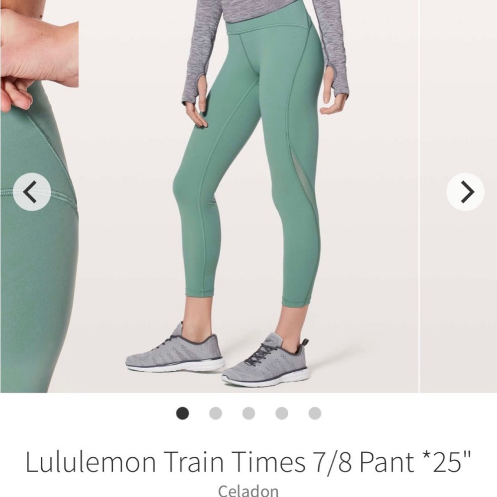 SOLD Lululemon Train Times 7/8 Celadon
